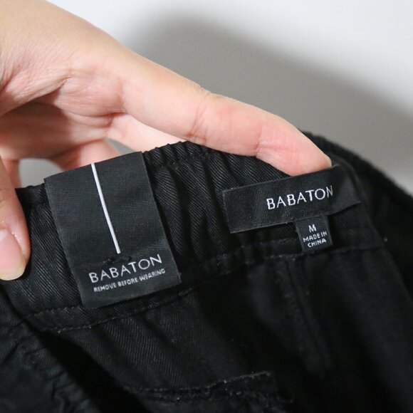 Aritzia Babaton Reagan Lyocell Relaxed Fit Slim Leg Cargo Pants Black - Picture 6 of 9